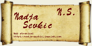 Nadja Sevkić vizit kartica